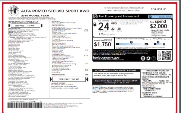 New 2018 Alfa Romeo Stelvio Sport Q4 for sale Sold at Maserati of Westport in Westport CT 06880 26