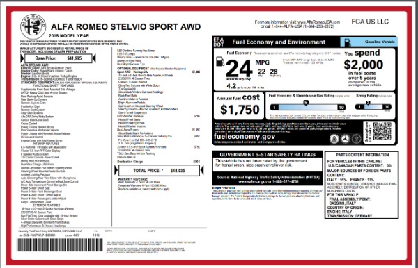 New 2018 Alfa Romeo Stelvio Sport Q4 for sale Sold at Maserati of Westport in Westport CT 06880 26