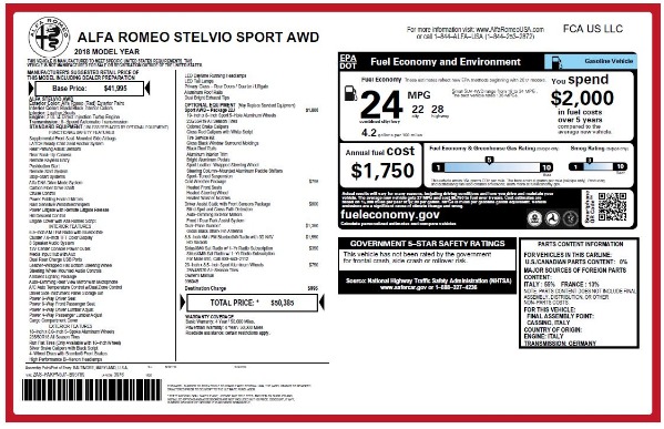 New 2018 Alfa Romeo Stelvio Sport Q4 for sale Sold at Maserati of Westport in Westport CT 06880 21