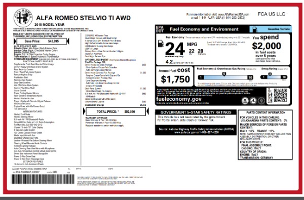 New 2018 Alfa Romeo Stelvio Ti Q4 for sale Sold at Maserati of Westport in Westport CT 06880 26