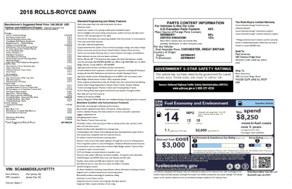New 2018 Rolls-Royce Dawn for sale Sold at Maserati of Westport in Westport CT 06880 7