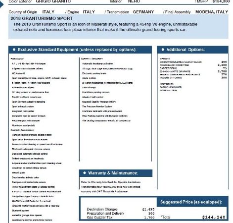 New 2018 Maserati GranTurismo Sport for sale Sold at Maserati of Westport in Westport CT 06880 24