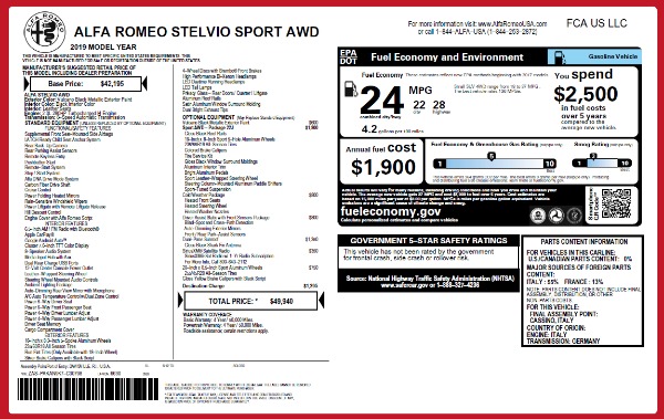 New 2019 Alfa Romeo Stelvio Q4 for sale Sold at Maserati of Westport in Westport CT 06880 26