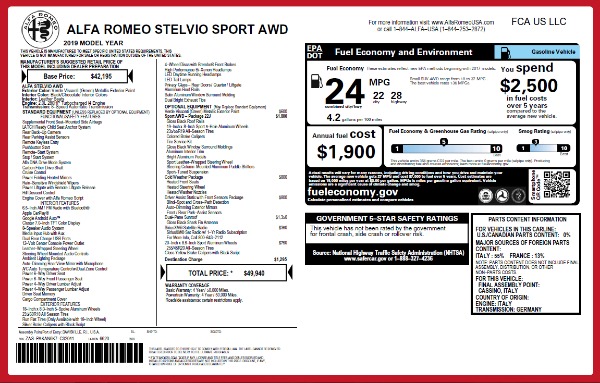 New 2019 Alfa Romeo Stelvio Sport Q4 for sale Sold at Maserati of Westport in Westport CT 06880 27