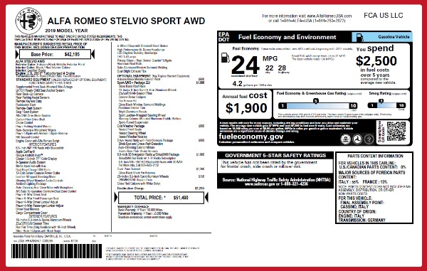 New 2019 Alfa Romeo Stelvio Sport Q4 for sale Sold at Maserati of Westport in Westport CT 06880 26