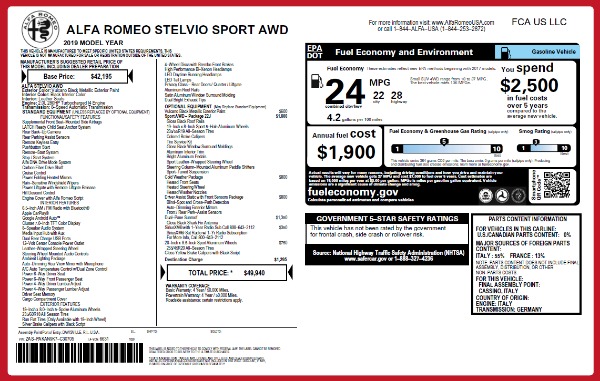 New 2019 Alfa Romeo Stelvio Sport Q4 for sale Sold at Maserati of Westport in Westport CT 06880 26