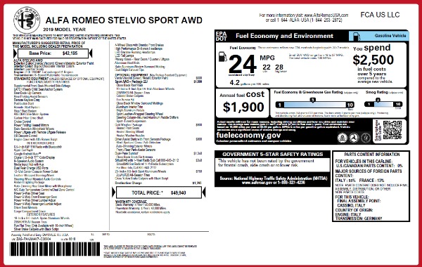 New 2019 Alfa Romeo Stelvio Sport Q4 for sale Sold at Maserati of Westport in Westport CT 06880 27
