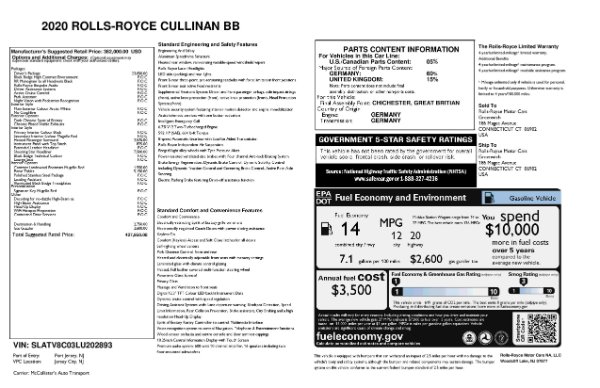 New 2020 Rolls-Royce Cullinan Black Badge for sale Sold at Maserati of Westport in Westport CT 06880 11
