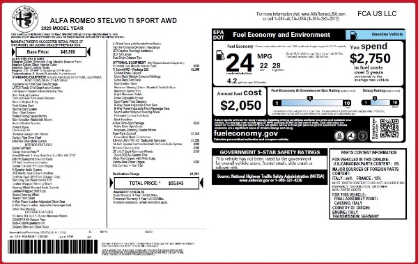 New 2020 Alfa Romeo Stelvio Ti Sport Q4 for sale Sold at Maserati of Westport in Westport CT 06880 2