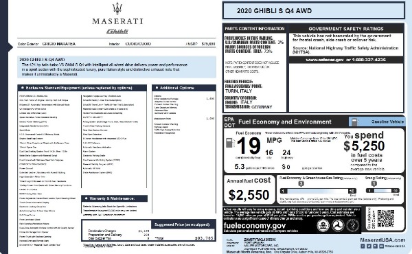 New 2020 Maserati Ghibli S Q4 for sale Sold at Maserati of Westport in Westport CT 06880 28