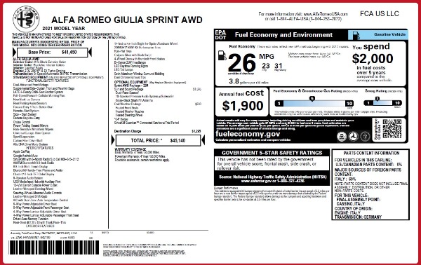 New 2021 Alfa Romeo Giulia Q4 for sale Call for price at Maserati of Westport in Westport CT 06880 28
