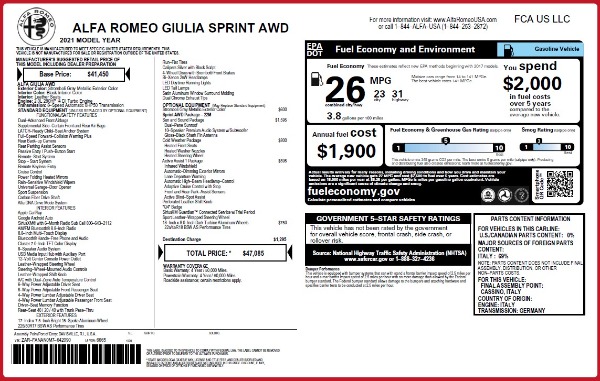 New 2021 Alfa Romeo Giulia Q4 for sale $47,085 at Maserati of Westport in Westport CT 06880 28