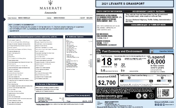 New 2021 Maserati Levante S Q4 GranSport for sale Sold at Maserati of Westport in Westport CT 06880 2