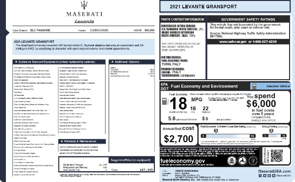 New 2021 Maserati Levante Q4 GranSport for sale Sold at Maserati of Westport in Westport CT 06880 22