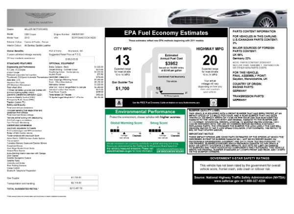 Used 2012 Aston Martin DB9 for sale Call for price at Maserati of Westport in Westport CT 06880 21