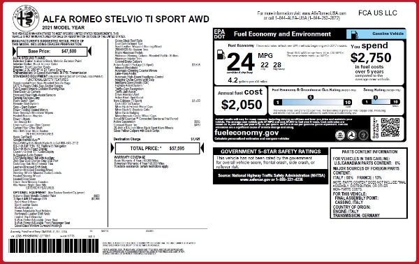 New 2021 Alfa Romeo Stelvio Ti Sport Q4 for sale Sold at Maserati of Westport in Westport CT 06880 28