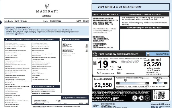 New 2021 Maserati Ghibli S Q4 GranSport for sale Call for price at Maserati of Westport in Westport CT 06880 28
