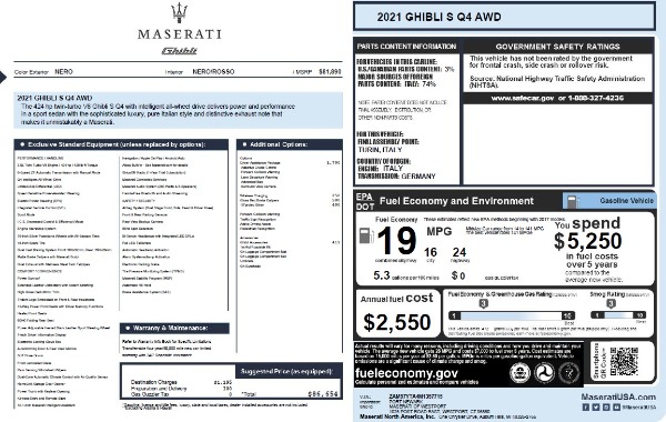 New 2021 Maserati Ghibli S Q4 for sale Sold at Maserati of Westport in Westport CT 06880 27