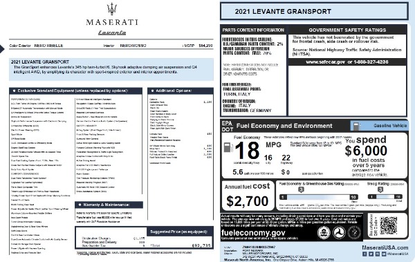 New 2021 Maserati Levante Q4 GranSport for sale Sold at Maserati of Westport in Westport CT 06880 28