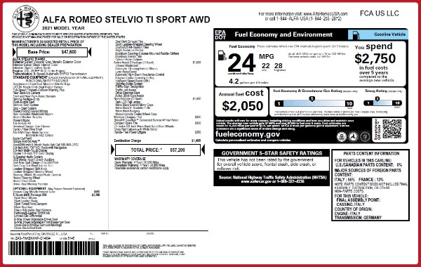 New 2021 Alfa Romeo Stelvio Ti Sport Q4 for sale Sold at Maserati of Westport in Westport CT 06880 27