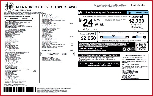 New 2021 Alfa Romeo Stelvio Ti Sport Q4 for sale Sold at Maserati of Westport in Westport CT 06880 24