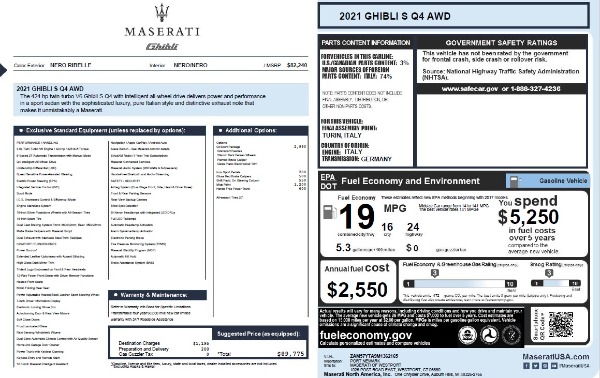 New 2021 Maserati Ghibli S Q4 for sale Sold at Maserati of Westport in Westport CT 06880 2