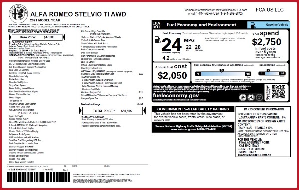 New 2021 Alfa Romeo Stelvio Ti Q4 for sale $50,505 at Maserati of Westport in Westport CT 06880 20