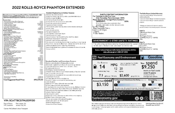 New 2022 Rolls-Royce Phantom EWB for sale Sold at Maserati of Westport in Westport CT 06880 9