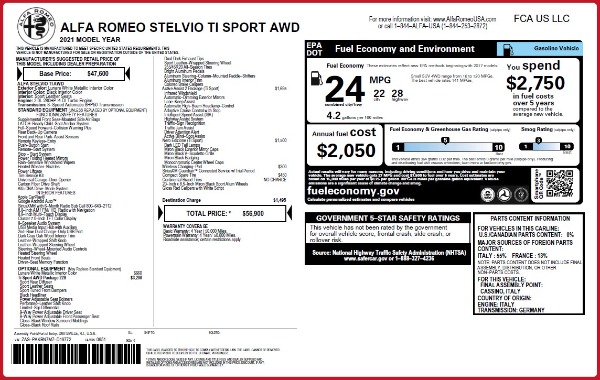 New 2021 Alfa Romeo Stelvio Ti Sport Q4 for sale Sold at Maserati of Westport in Westport CT 06880 24