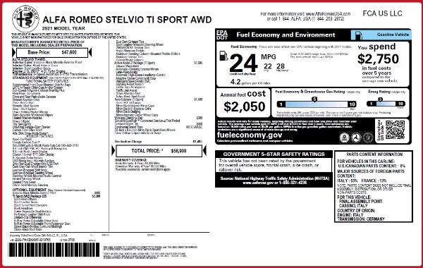 New 2021 Alfa Romeo Stelvio Ti Sport Q4 for sale Sold at Maserati of Westport in Westport CT 06880 23