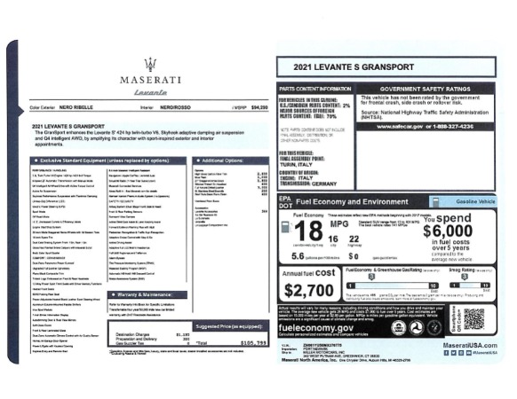 New 2021 Maserati Levante S GranSport for sale Sold at Maserati of Westport in Westport CT 06880 24