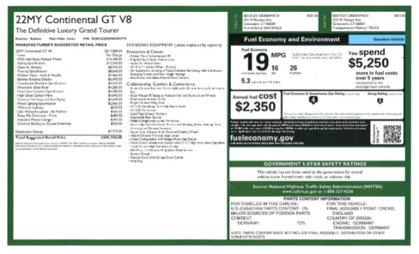 New 2022 Bentley Continental GT V8 for sale Sold at Maserati of Westport in Westport CT 06880 22