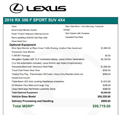 Used 2018 Lexus RX 350 F SPORT for sale Sold at Maserati of Westport in Westport CT 06880 28