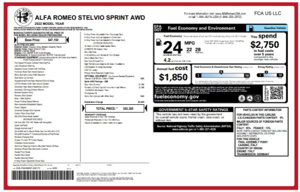 Used 2022 Alfa Romeo Stelvio Sprint for sale $29,900 at Maserati of Westport in Westport CT 06880 24