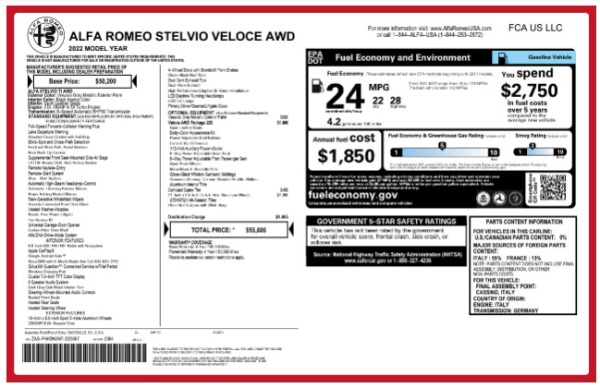 New 2022 Alfa Romeo Stelvio Veloce for sale Sold at Maserati of Westport in Westport CT 06880 24