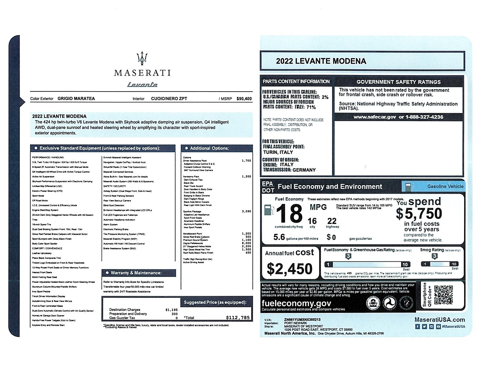 New 2022 Maserati Levante Modena for sale Sold at Maserati of Westport in Westport CT 06880 1