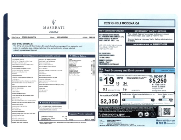 New 2022 Maserati Ghibli Modena Q4 for sale Sold at Maserati of Westport in Westport CT 06880 22