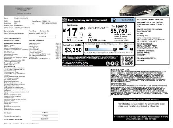 Used 2015 Aston Martin Rapide S for sale Sold at Maserati of Westport in Westport CT 06880 17