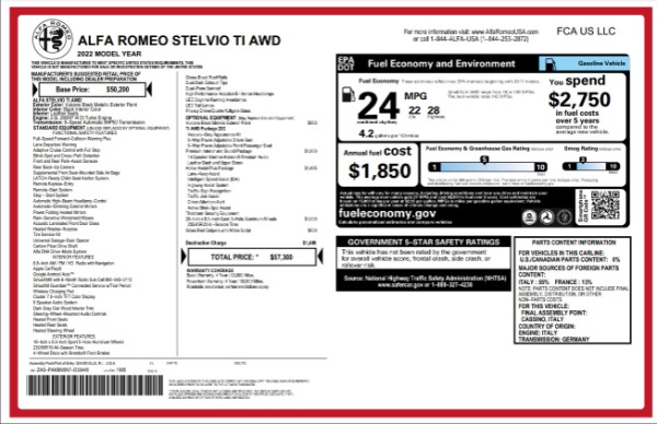 New 2022 Alfa Romeo Stelvio Ti for sale $57,300 at Maserati of Westport in Westport CT 06880 2