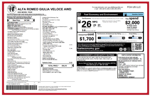 Used 2022 Alfa Romeo Giulia Veloce for sale $27,900 at Maserati of Westport in Westport CT 06880 24