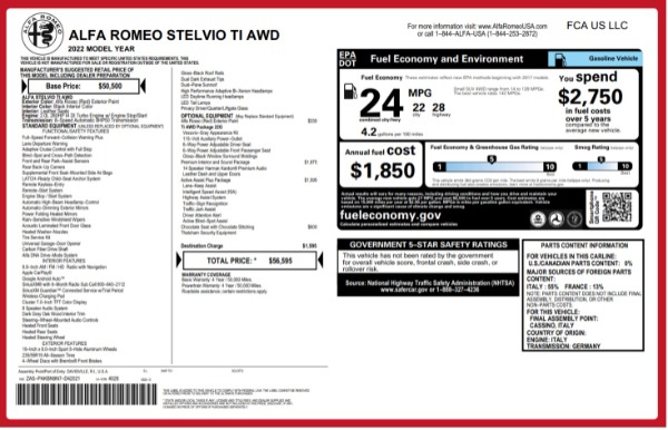 New 2022 Alfa Romeo Stelvio Ti for sale Sold at Maserati of Westport in Westport CT 06880 25