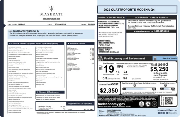 New 2022 Maserati Quattroporte Modena Q4 for sale Sold at Maserati of Westport in Westport CT 06880 28