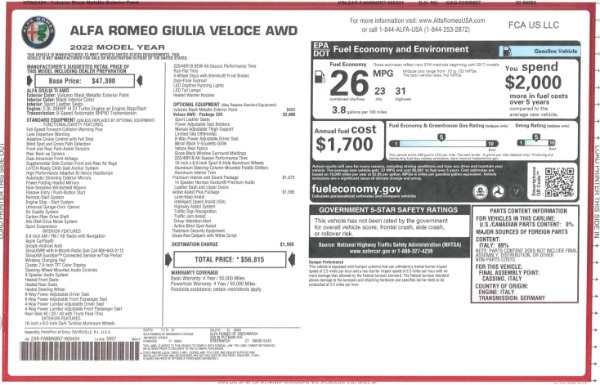 New 2022 Alfa Romeo Giulia Veloce for sale Sold at Maserati of Westport in Westport CT 06880 25