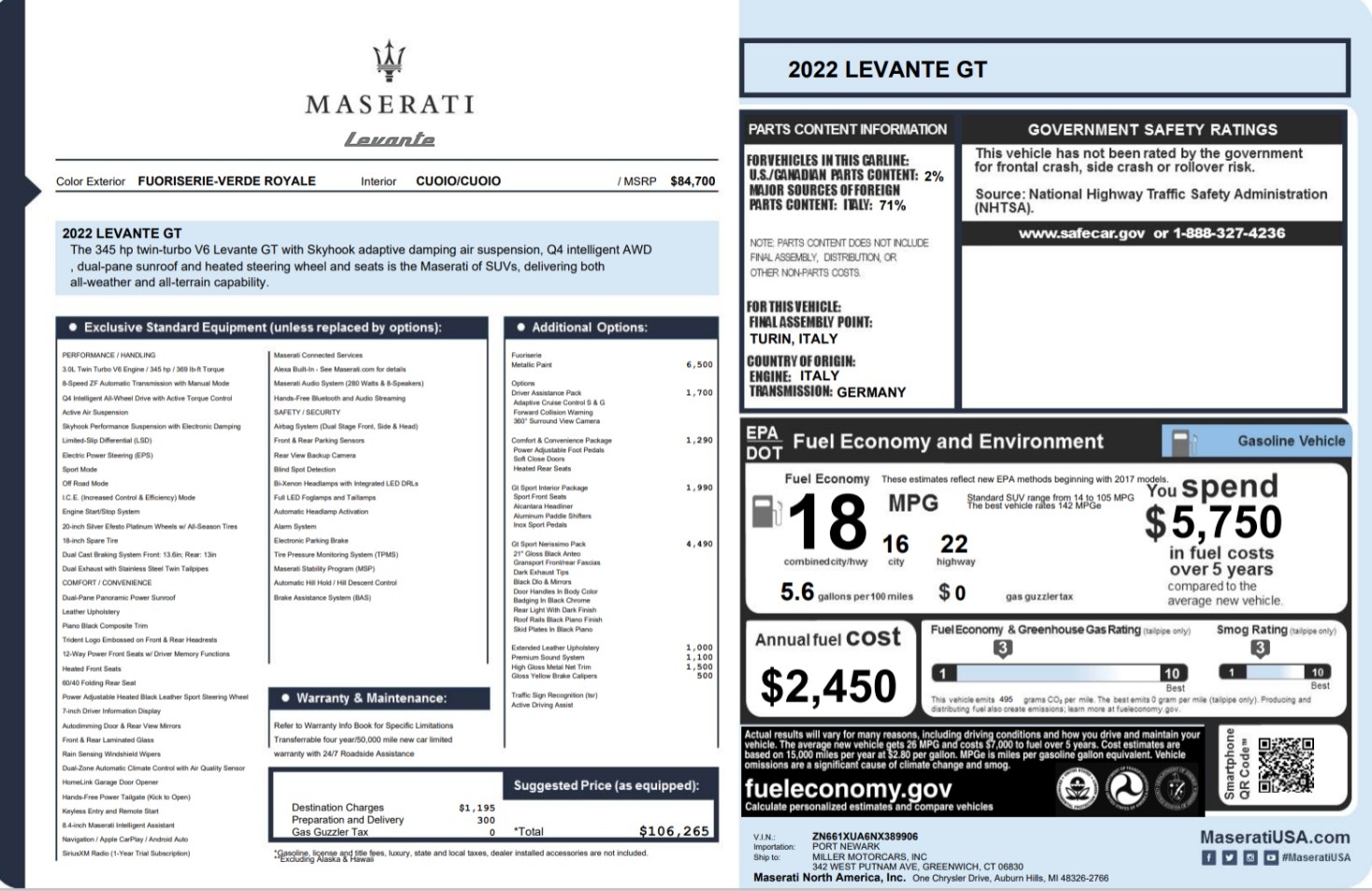 New 2022 Maserati Levante GT for sale Sold at Maserati of Westport in Westport CT 06880 1