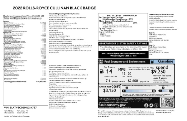 New 2022 Rolls-Royce Cullinan Black Badge for sale Call for price at Maserati of Westport in Westport CT 06880 26