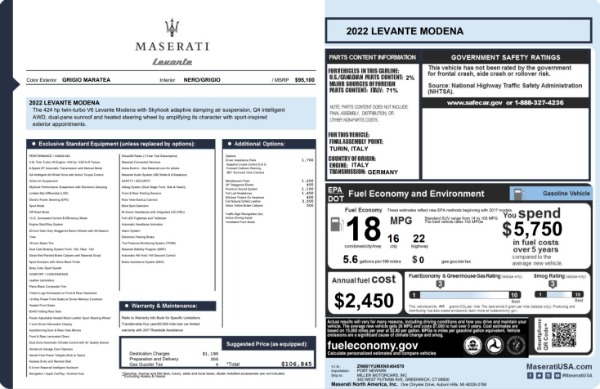 Used 2022 Maserati Levante Modena for sale $39,995 at Maserati of Westport in Westport CT 06880 20