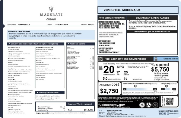 New 2023 Maserati Ghibli Modena Q4 for sale $112,495 at Maserati of Westport in Westport CT 06880 26