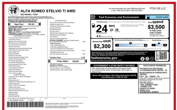 New 2023 Alfa Romeo Stelvio Ti for sale $55,655 at Maserati of Westport in Westport CT 06880 21