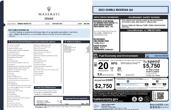 New 2023 Maserati Ghibli Modena Q4 for sale $98,295 at Maserati of Westport in Westport CT 06880 20