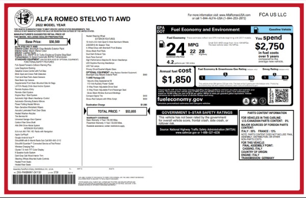 New 2022 Alfa Romeo Stelvio Ti for sale Sold at Maserati of Westport in Westport CT 06880 20